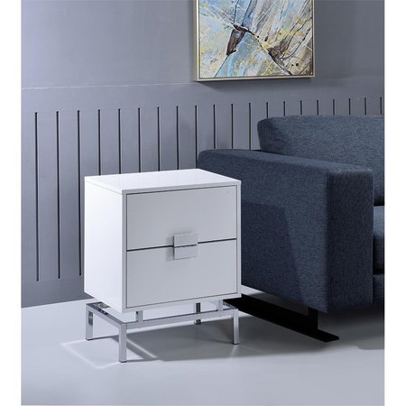MYCO FURNITURE Myco Furniture LY100 13 x 18 x 24 in. Lydia Accent Table; White LY100